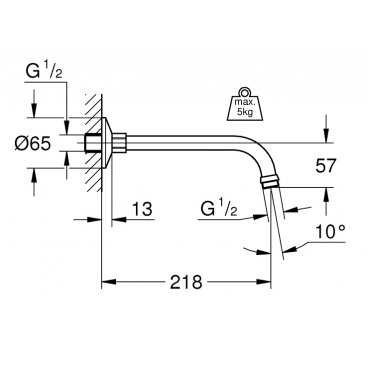 Держатель верхнего душа Grohe Relexa 27406000