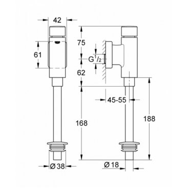 Смывное устройство для писсуара Grohe Rondo 37339000