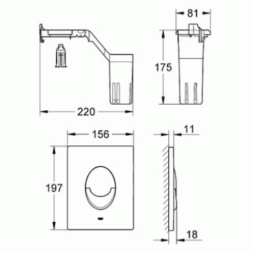 Клавиша смыва Grohe Skate Air Set Fresh 38798000