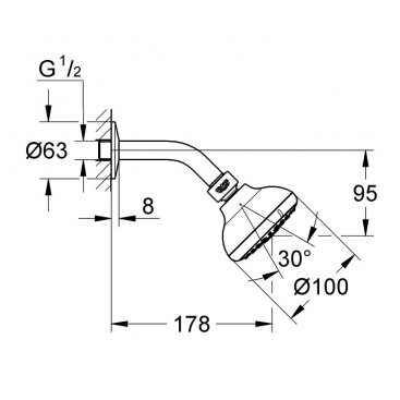 Верхний душ Grohe Tempesta 100 27870001