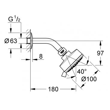 Верхний душ Grohe Tempesta Cosmopolitan 100 26090001