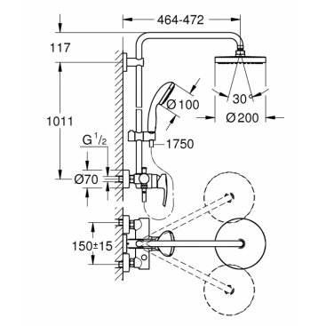 Душевая стойка Grohe Tempesta Cosmopolitan 26244001