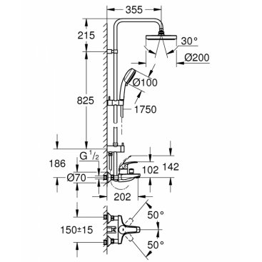 Душевая стойка Grohe Tempesta Cosmopolitan 26305001