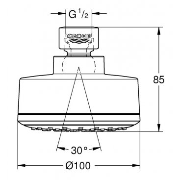 Верхний душ Grohe Tempesta Cosmopolitan 100 26051001