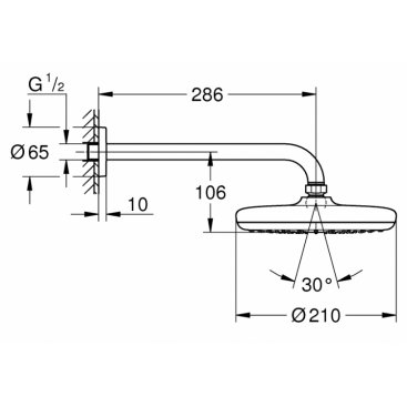 Верхний душ Grohe Tempesta 210 26412000