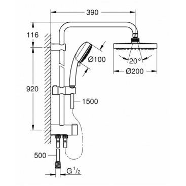 Душевая стойка Grohe Tempesta Cosmopolitan 200 26453001