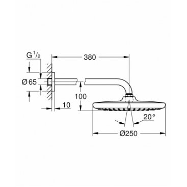 Верхний душ Grohe Tempesta 250 26668000