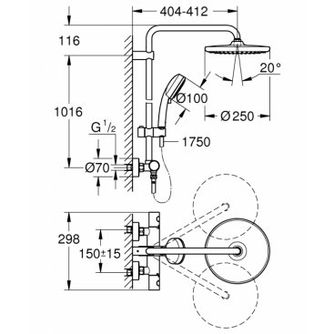 Душевая стойка Grohe Tempesta Cosmopolitan 26670000