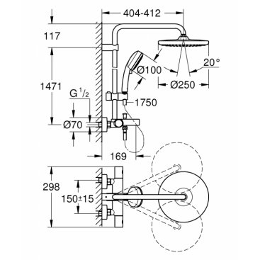 Душевая стойка Grohe Tempesta Cosmopolitan 26672000