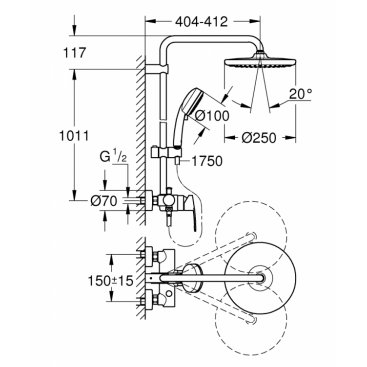 Душевая стойка Grohe Tempesta Cosmopolitan 26673000