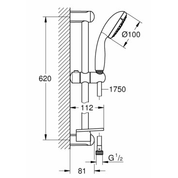 Душевой гарнитур Grohe Tempesta 100 27600001