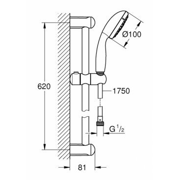 Душевой гарнитур Grohe Tempesta 100 27644001