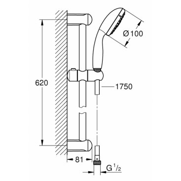 Душевой гарнитур Grohe Tempesta 100 27794001