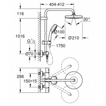 Душевая стойка Grohe Tempesta Cosmopolitan 27922001