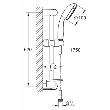 Душевой гарнитур Grohe Tempesta 100 27926001