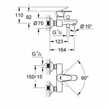 Смеситель для ванны Grohe Vigour 75144026