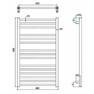 Полотенцесушитель водяной Grota Classic 450x900