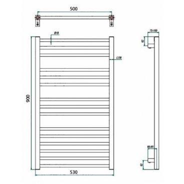 Полотенцесушитель водяной Grota Classic 500x900