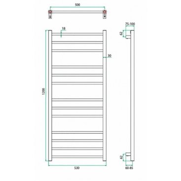 Полотенцесушитель водяной Grota EcoClassic 500x1200