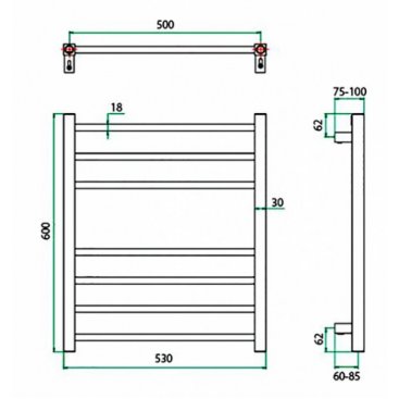 Полотенцесушитель водяной Grota EcoClassic 500x600