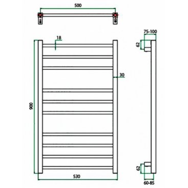 Полотенцесушитель водяной Grota EcoClassic 500x900