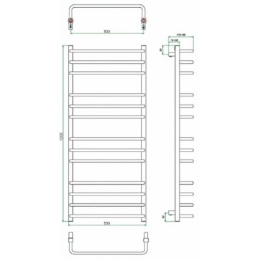 Полотенцесушитель водяной Grota EcoForte 500x1200