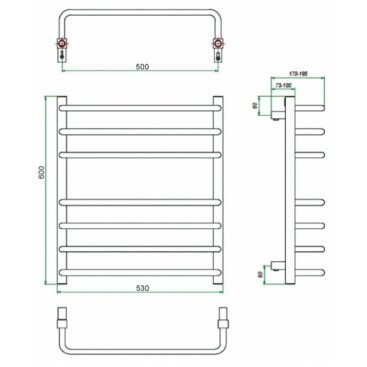 Полотенцесушитель водяной Grota EcoForte 500x600