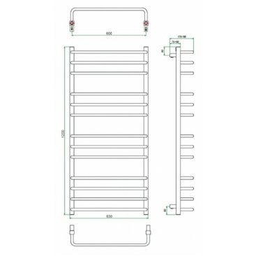 Полотенцесушитель водяной Grota EcoForte 600x1200