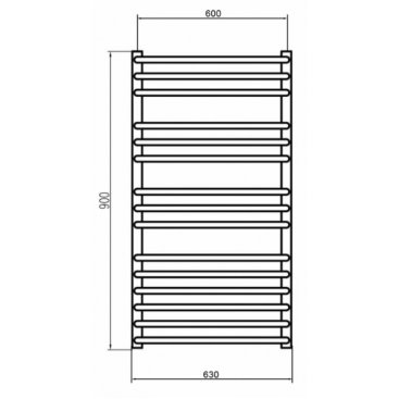 Полотенцесушитель водяной Grota Forte 600x900