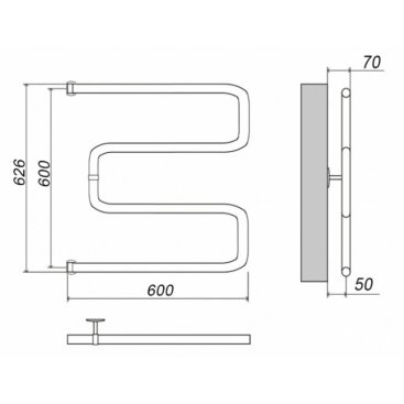 Полотенцесушитель водяной Grota Kamelo 600x600