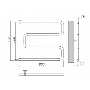 Полотенцесушитель водяной Grota Kamelo 600x800