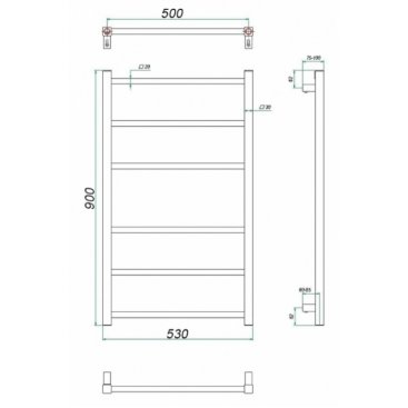 Полотенцесушитель водяной Grota Moda 500x900