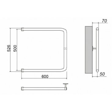 Полотенцесушитель водяной Grota Modesto 500x600