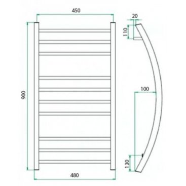 Полотенцесушитель водяной Grota Primo 450x900