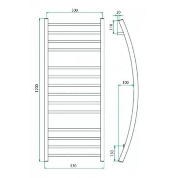 Полотенцесушитель водяной Grota Primo 500x1200