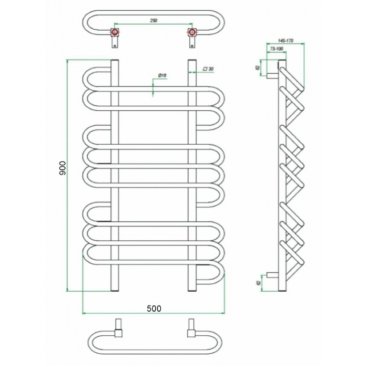 Полотенцесушитель водяной Grota Rivolo 500x900