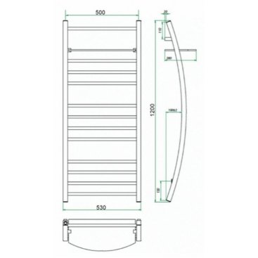 Полотенцесушитель водяной Grota Vela 500x1200