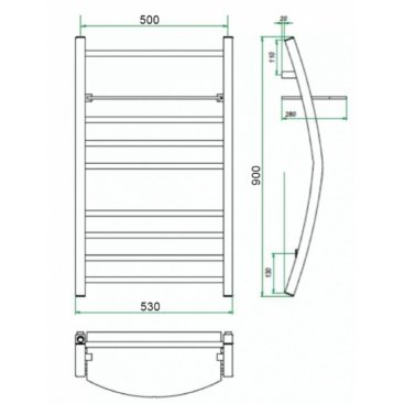 Полотенцесушитель водяной Grota Vela 500x900