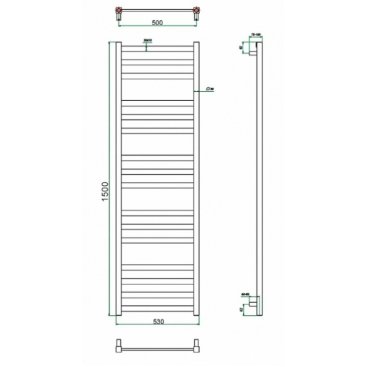 Полотенцесушитель водяной Grota Vento 500x1500