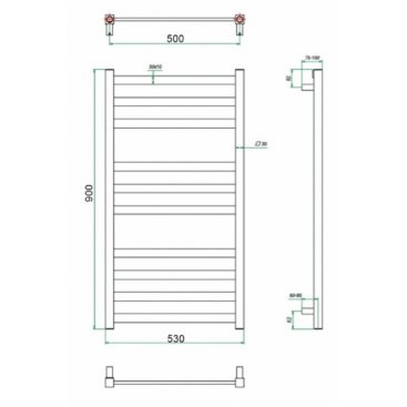 Полотенцесушитель водяной Grota Vento 500x900