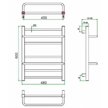 Полотенцесушитель водяной Grota Vista 450x600