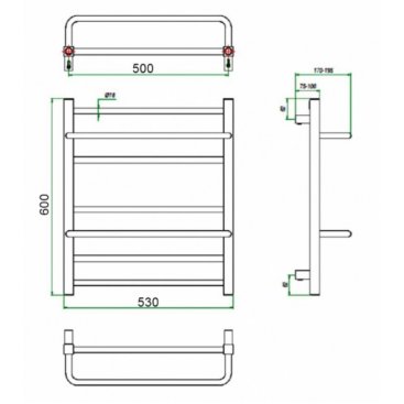 Полотенцесушитель водяной Grota Vista 500x600