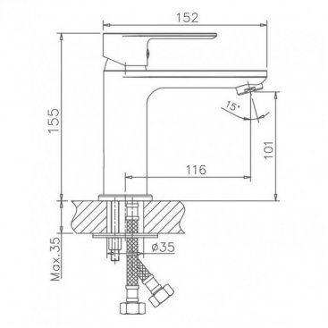 Смеситель для раковины Haiba HB10505-3 сталь оружейная