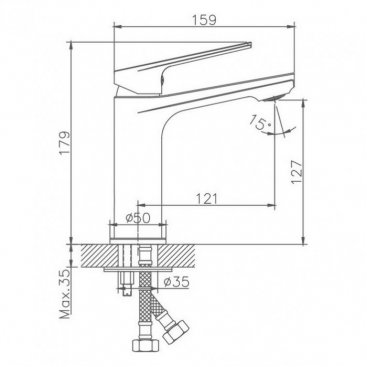 Смеситель для раковины Haiba HB10533-3 сталь оружейная