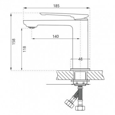 Смеситель для раковины Haiba HB10817-3 сталь оружейная