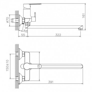 Смеситель для ванны Haiba HB22557-8 белый