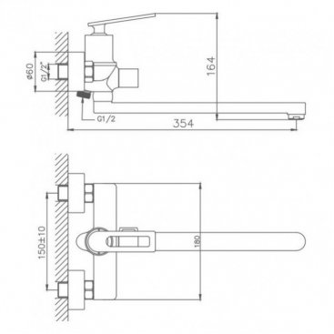 Смеситель для ванны Haiba HB22589 хром