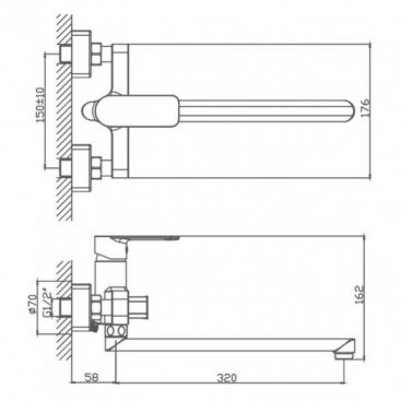 Смеситель для ванны Haiba HB22617 хром