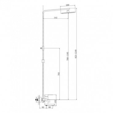 Душевая стойка Haiba HB23803-7 черная матовая