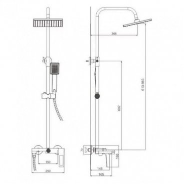 Душевая стойка Haiba HB24817 хром